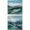 Turquoise Slopes by Silvia Vassileva 14" x 14" Canvas Wall Art (Set of 2)